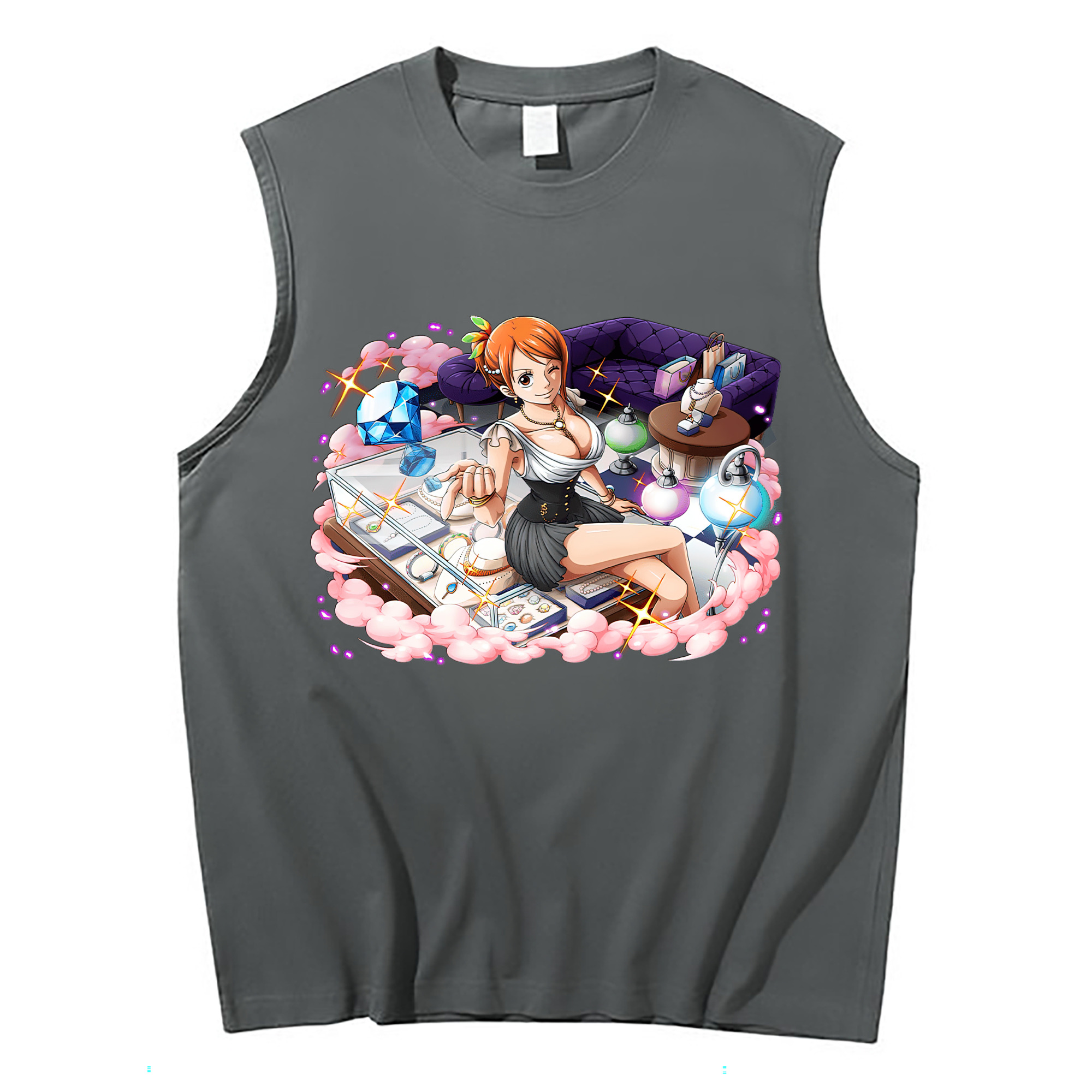 ワンピース ナミ ONE PIECE Nami コットン100％タンクトップ（フロントプリント）